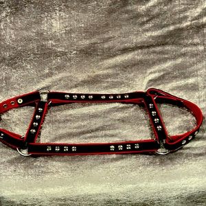 100% genuine, substantial, leather backpack harness handmade